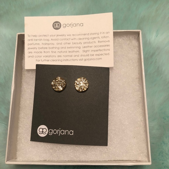 New in box Gorjana gold crystal studs - Picture 1 of 4